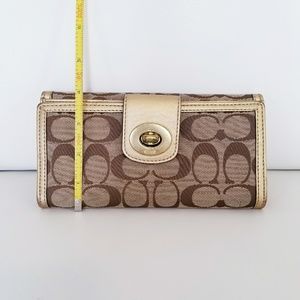Brown and Gold Monogram Canvas Coach Wallet